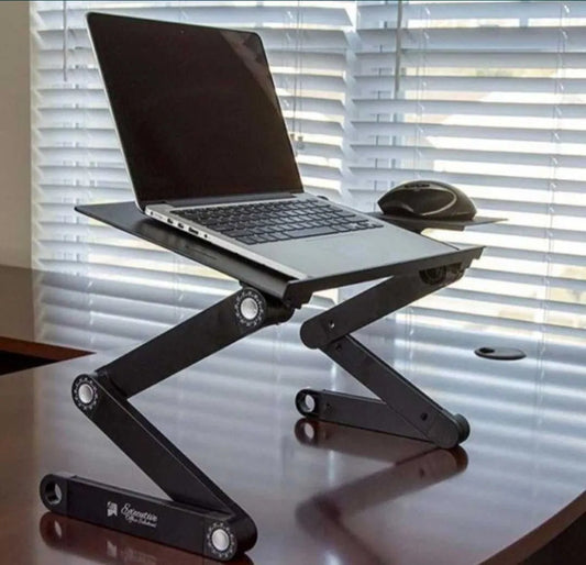Laptop Table Stand With Adjustable Folding Ergonomic Design Stand Notebook Desk For Ultrabook Netbook Or Tablet With Mouse Pad